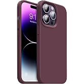 GGM GİYİM & AKSESUAR iPhone 14 Pro ile Uyumlu İ&ccedil;i Kadife Dışı Mat Yapıya Sahip Koruma Sağlayan Lansman Silikon Kılıf (Bordo)