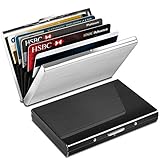 ✔ Kreditkartenetui Größe: 9,5 x 6,5 x 1,2 cm. Und Riegel ist sicher und zuverlässig, wenn nicht in Gebrauch. 2 Stück Schwarz und Silber Kreditkartenetui.