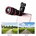 Produktbild Universal 12x Zoom Teleobjektiv, HD Clip-on Kameraobjektiv für iPhone 7/6S/6 Plus/5/4, Samsung, HTC und andere Smartphones