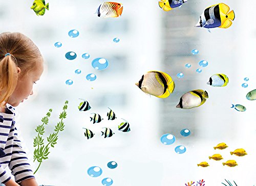 Grandora W5293 Wandtattoo Unterwasserwelt Delfin Fische Wanne Fliesen - 2