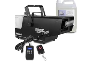 beamz Rage 1800 Snow Machine with 5L Fluid, High-Capacity Artificial Fake Snow Maker, Wireless DMX Control for Indoor or Outdoor Events, Parties and Stage Effects