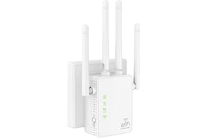 AILKIN Ripetitore WiFi, 1200Mbps Dual Band 2.4G/5G Estensore WIFI, 4 Antenna Amplificatore Wi-Fi, Adatto per l'estensione del segnale Wi-Fi in ufficio e a casa, Miglioratore Internet - Porta Ethernet