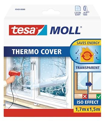 tesa Calfeutrer Film de survitrage thermo Cover transparent 1,70m x 1,50m