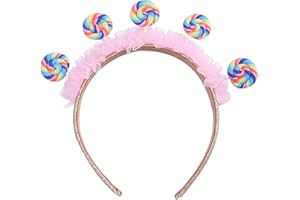 NYGGTYK 1 bandeau Lollipop, bandeau rose pour enfants, accessoires de cheveux Lollipop, accessoires de cheveux mignons de dessin animé