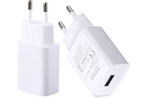 ZLONXUN Ładowarka 2er Pack USB 5V-1A Zasilacz wtyczka ładowania do iPhone 7/6/8/11/X, inteligentne zegarki, słuchawki, aparat fotograficzny, czytnik e-booków,