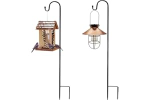 EAAERR Garten Schäferhaken Laternenstab - 2 Stück 120cm Gartenstab Höhenverstellbar Rankstab, Garten Befestigungshaken,für Vogelkäfige, Solarleuchten, Laternen, Hochzeiten, Pflanzkörbe, Blumenkörbe usw
