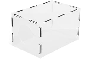 BAOFUYA Caja de Polvo para Pulido, Acr¨ªlico, 30 x 20 x 18 cm, con 2 Agujeros, Cubierta Protectora para Lijado, F¨¢cil Instalaci¨®n