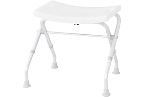 ‎RIDDER RIDDER Assistent A0050301 Klappbarer Badhocker, Hocker, Bad-Hocker, weiß, ca. 57x32x47-51 cm