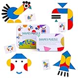 Tragbar und leicht zu verstauen - Dieses Kinder Geometrische Formen Puzzle enthalten zwei haltbare Eisenkästen, in denen Spielgegenstände für Kinder aufbewahrt werden können, so macht das Aufräumen nach dem Spielen leichter. Außerdem sind die beiden Boxen klein und tragbar, deshalb können die Kinder sie überall zum Spielen mitnehmen.