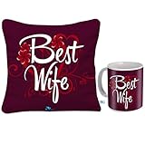 Sky Trends Valentine Day Best Couple Love You Surpirse Gifts For Wife Girlfriend Husband Printed Mug With Cushion Cover 065