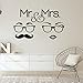 Produktbild Wandaufkleber Schlafzimmer Motivational Wall Sticker Quotes Mr. & Mrs. Hipster