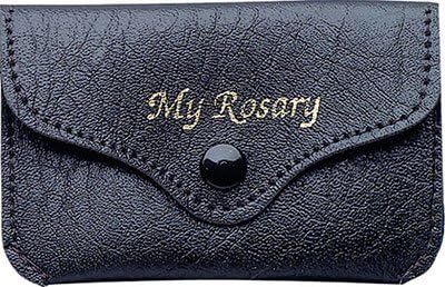 BLACK/ BLUE / MAROON BONDED LEATHER ROSARY PURSE WALLET
