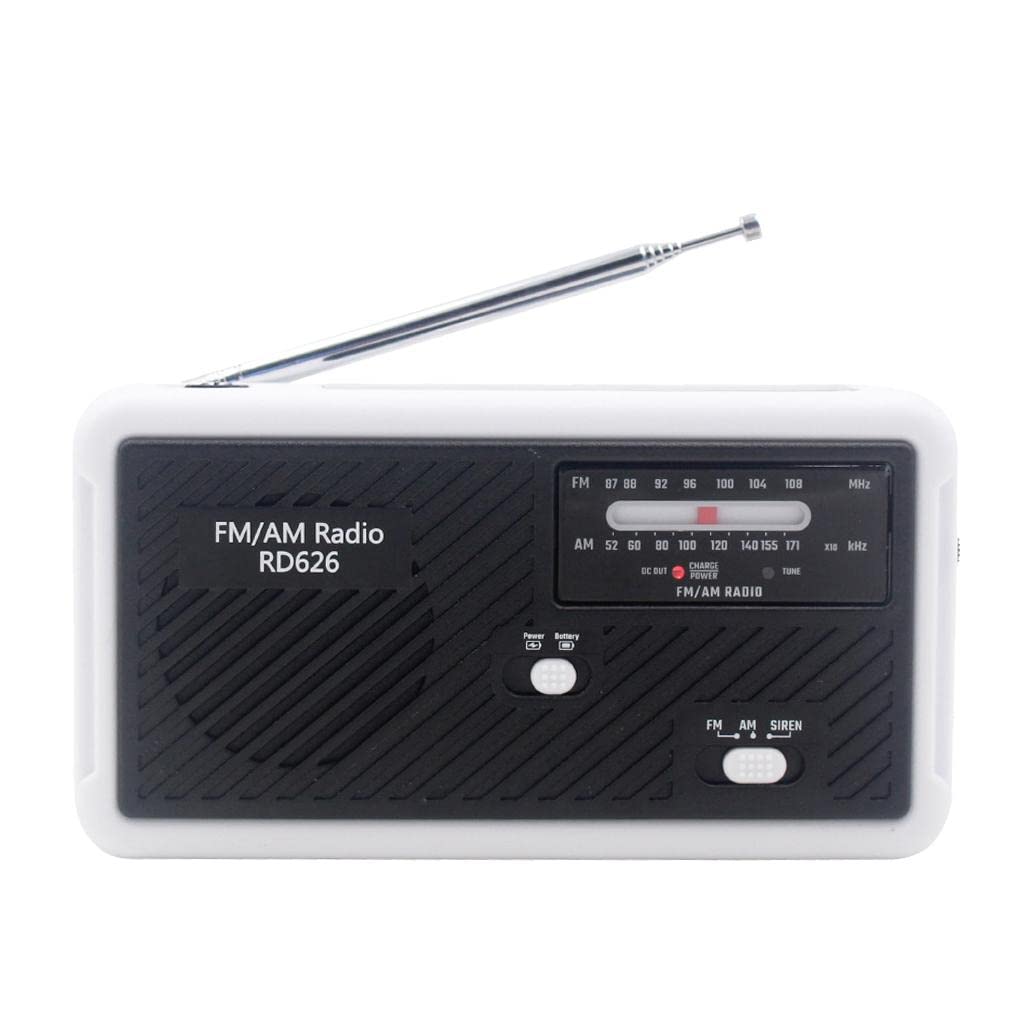 CLUB BOLLYWOOD Portable Emergency AM/FM Radio, Solar Hand Crank Power, Weather Radio with LED Reading Lamp Black | Portable Audio & Headphones | Portable AM/FM Radios | Portable AM/FM Radios