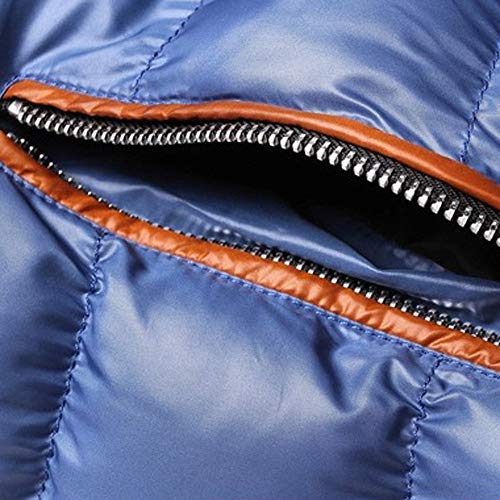 KPPONG Herren Jacke Ubergangsjacke Wintermütze Herren Daunenjacke Verdickung Windbreaker Kapuzenjacke Winterjacke Abnehmbare Baumwolljacke Gepolsterten Mantel(Blau,X-Large)