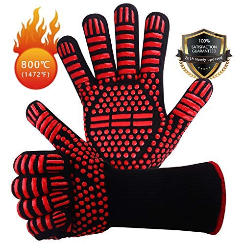 Win.Max Grillhandschuhe,Ofenhandschuhe BBQ Kochenhandschuhe Backhandschuhe Hitzefeste Handschuhe…