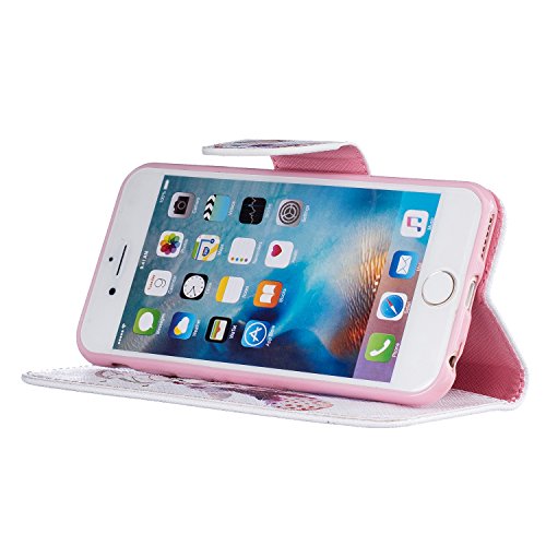 iphone 6 / iphone 6S Hülle Leder Weiß ,SKYXD Feder Traumfänger Muster PU Folio Klappbar Schutzhülle [Magnetverschluss / Brieftasche Kartenfach / Standfunktion] Klapphülle mit [Eule Handyanhänger + Eingabestift] 3 in 1 Zubehör Handy Tasche Etui für Apple iphone 6/6s Case Bookstyle Flip Leather Cover With [Free Stylus and Dust Plug] - 4
