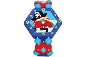 BINO WORLD OF TOYS BINO 9086037 - Holzuhr Pirat, blau