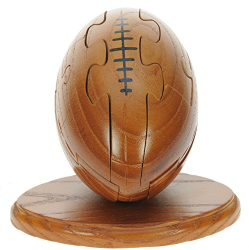 Rugby Ball 3D Jigsaw Puzzles for Grown Ups and Children : Novelty Gifts for Men or Women Plus Wooden Keyring