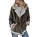 Produktbild Geili Damen Wintermantel Wollmantel Warme Faux Wildleder Fleeces Wolljacke Frauen Coole Winterjacke Übergangsjacke mit Reverskragen Wintermode Zipper Fleecejacke Fleecemantel