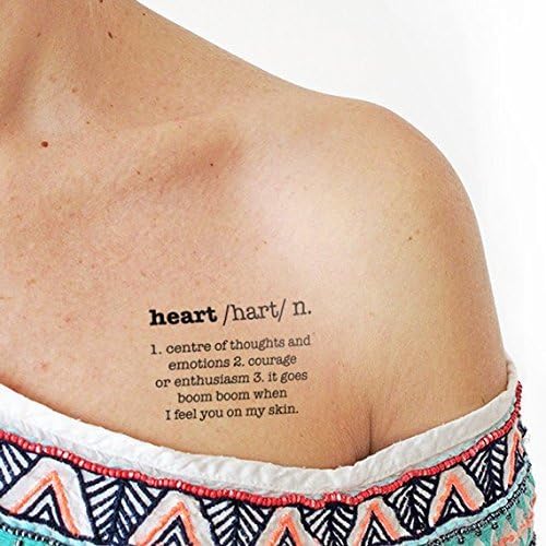 Heart definition - Temporary Tattoo (Set of 2)