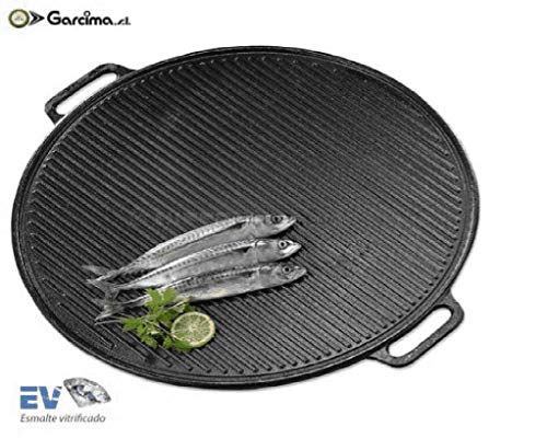 Guison Redonda de Hierro Fundido, Parrilla, Negro, 65 cm