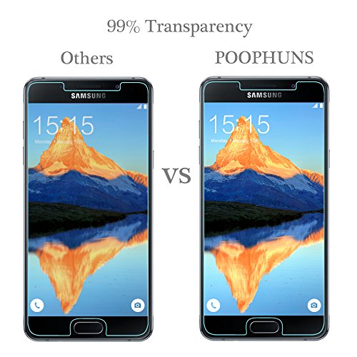 Samsung Galaxy A5 (2016) Schutzfolie, 2 Stück POOPHUNS Samsung Galaxy A5 (2016) Panzerglas, 9H Härtegrad, 99% Ultra Transparenz Full HD, Blasenfrei, Einfache Installation und Hohe Qualität - 3