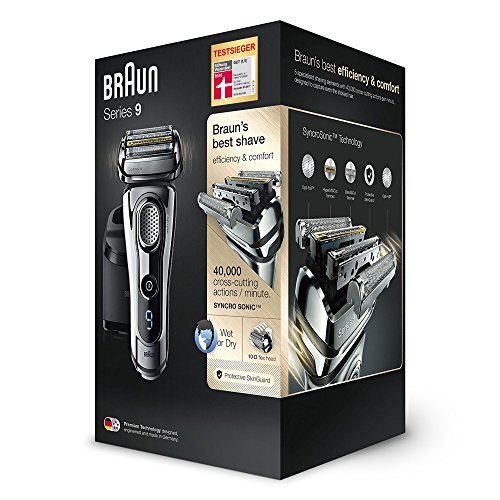 Braun Series 9 Elektrischer Rasierer 9296cc, mit Reinigungsstation und Leder-Etui, chrom - 5