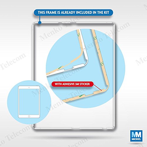 MMOBIEL Digitalizador Pantalla t  ctil frontal para iPad 4  Blanco  Incl bot  n de inicio y cable flex soporte c  mara adhesivos pre instalados kit profesional de herramientas para una f  cil instalaci  n 