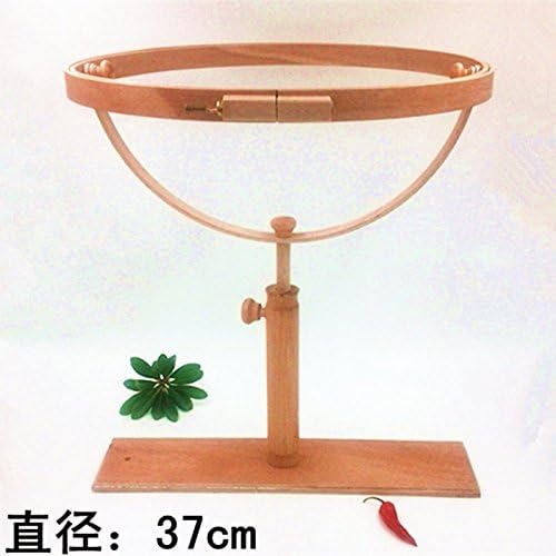 360 Degree Rotation Dia37cm Embroidery Hoop Wooden Embroidery Frames Cross Stitch Rack High Adjustable