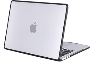 BlueSwan Coque Compatible avec MacBook Air 13 Pouces M2 M3 2022-2024 avec 13,6" Retina, A2681 A3113, Cadre en Silicone TPU Anti-Rupture, Étui de Protection Rigide - (Bord Noir) Transparent Mat