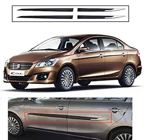 DECAR CSB-04 Car Door Side Beading/Protector Moulding Maruti Suzuki Ciaz 2014-2017 (Set of 4 Pieces) (ABS Chrome Knife Design)