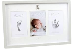Juliana Bambino Baby Grey Photo Picture Frame Hand + Foot Print Ink Pad Kit Newborn Baby Keepsake Gift