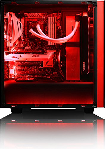 VIBOX Voxel GL570-145 Gaming PC – 4,2GHz Intel i5 Quad Core CPU, GTX 1070, leistungsfähig, Wassergekühlter Desktop Gamer Computer mit Spielgutschein, Rot Innenbeleuchtung, lebenslange Garantie* (3,8GHz (4,2GHz Turbo) Intel i5 7600K Kabylake Quad 4-Core Prozessor CPU, Nvidia GeForce GTX 1070 8GB Grafikkarte, 8GB Crucial Ballistix 2400MHz RAM, 1TB HDD Festplatte, Alphacool Eisbaer Wasserkühler, 500W 85+ Netzteil, NZXT Gehäuse, Z270 Mainboard, Ohne Windows Betriebssystem) - 4