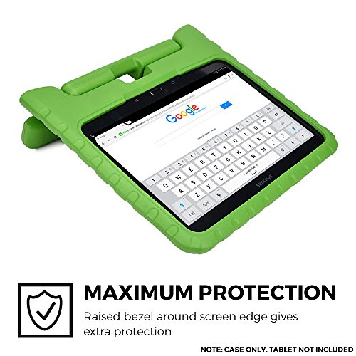 Samsung Galaxy Tab 4 10.1, Tab 3 10.1 hülle fur kinder, COOPER DYNAMO Beanspruchbare, strapazeirfähige, robuste, gepolsterte Hartschalenhülle mit integriertem Griff, Standfunktion & durchsichtigem Displaysschutz (Grün) - 2