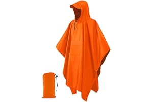 Lorrtta Adult Reusable Rain Poncho - Waterproof with Brim, Lightweight & Breathable - Ideal for Hiking, Cycling, Travel & Festivals