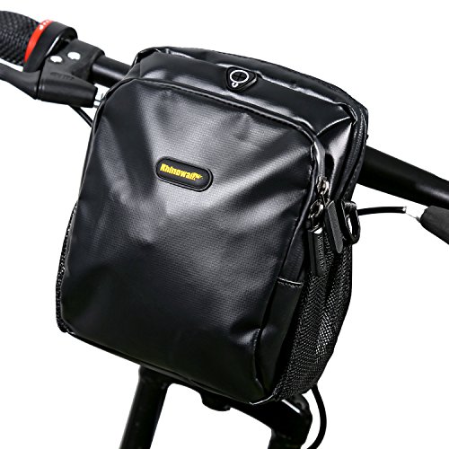 MOVATY Rhinowalk Impermeable Bolsa de Manillar de Bicicletas de Carretera y de Montaña para Ciclismo, Incluye Correa para el Hombro Extraíble y Cubierta para la Lluvia, Capacidad de 3L