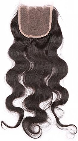 Sexyqueenhair Loose Wave 4x4 Virgin Human Hair Bleached Knots Middle Part Top Lace Closure 14 Inch