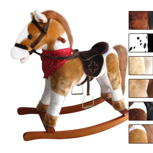 Preisvergleich Produktbild Infantastic Schaukelpferd Schaukeltier Schaukelspielzeug kuschelweich mit Soundeffekten Wipppferd - Farbwahl