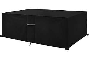 Dokon 7ft Pool Table Cover with Air Vents, Waterproof Windproof Anti-UV Heavy Duty Oxford Fabric Billiard Snooker Table Cover, Garden Furniture Covers (225x116x82cm) - Black