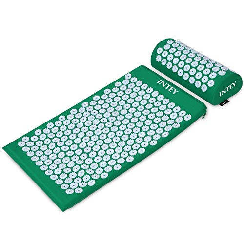 INTEY Set Tappetino Agopressione, Cuscino e Tappetino per Alleviare Il Dolore alla Schiena e al Collo e Rilassare i Muscoli