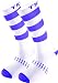 Produktbild TKS COMPRESSION MID HIGH SOCKS. VACCEO STREIFEN VIOLETT-WEISS Radfahren, Laufen, Trekking, Tennis, Triathlon, Golf und vieles mehr. LIGHT KOMPRESSIONS SPORT. WEISS. UNISEX. S (36-39) (3.5-6 UK)