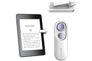 Hogance RF Télécommande Tourne Page Commande pour Kindle Paperwhite Oasis Voyage, Tourneur de Pages E-Reader de iPad iPhone Tablettes, Accessoires pour la Lecture de Kindles, HKRC003, Blanc+Violet