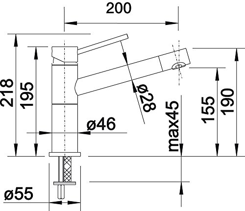 BLANCO ALTA-F Compact Küchenarmatur Vorfenstermontage / Kompakter Einhebelmischer in Chrom / Hochdruck - 4