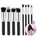 ElleSye Makeup Brushes Face Foundation Brushes 8+1 Pieces, Makeup Starter Kit Eye Brushes Set, Face Powder Brush with Blender Sponge Egg (Silver)