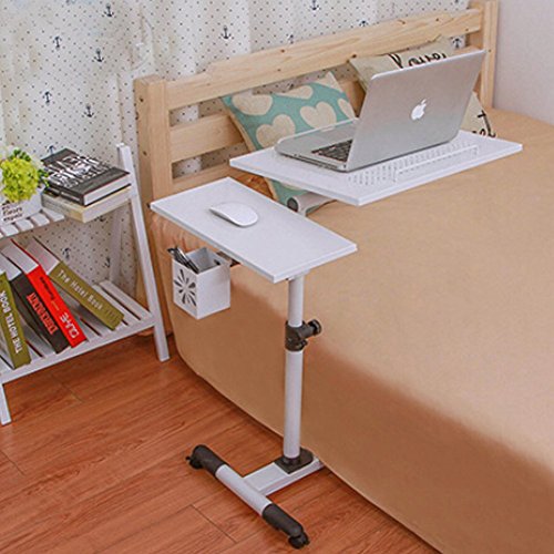 Ergonomisch Einstellbar Laptoptisch Tragbar Sofatisch Beistelltisch mit Lüfter (weiß) - 3