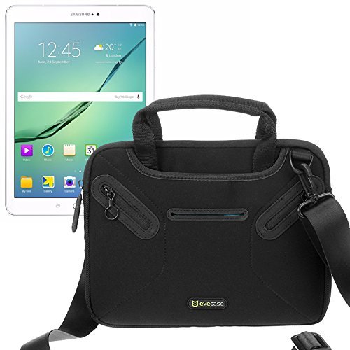 Evecase Neoprene Schutzhülle mit Griff und Tragegurt - für 9,7 Zoll Tablets / Samsung Galaxy Tab S2, Tab A - Schwarz