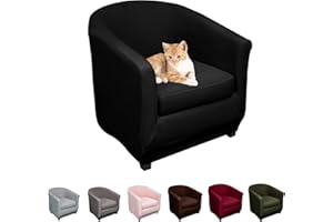 ‎LYDEVO Lydevo Armchair Covers, Club Chair, Stretch Armchair Protector, Tub Chair Cover, Couch Cover, Elastic Non-Slip Club Armchair Throws, Cover for Lounge Chair, Black