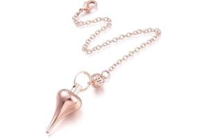 SUNNYCLUE 1 caja de Colgantes de Reiki de Oro Rosa con Punta Grande Péndulo de Latón Y Cierres de Pinza de Langosta para Adivinación Curación Radiestesia Wicca Equilibrio Colgante de Cono Puntiagudo