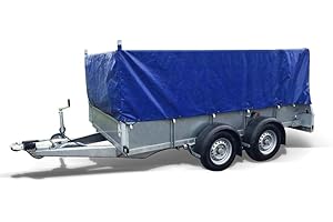 COVERANDCARRY Trailer cover to fit the Ifor Williams P8E mesh sided model 650GSM Blue Waterproof PVC, Rear opening.