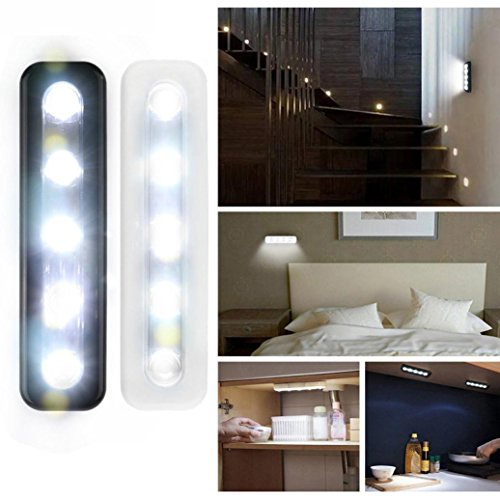 sunnymi LED-Licht Haus Beleuchtung/5X Hellbatterie Betrieben/Birnenstock Auf Push On Strip Lights Kitchen Shed/Energieeffizient/Gute Qualität (Weiß)
